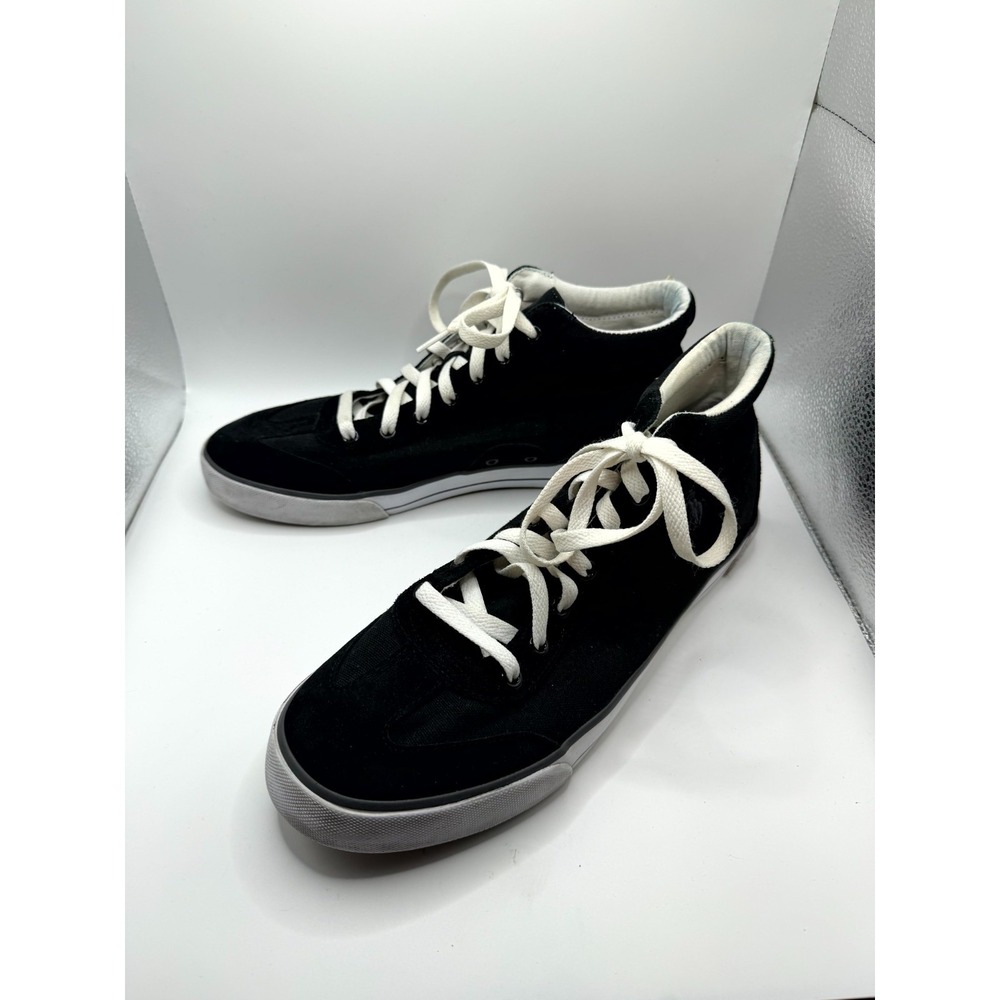 Polo By Ralph Lauren Mens 10.5 D Sneaker Black Canvas High Top Skateboard‎ Shoes